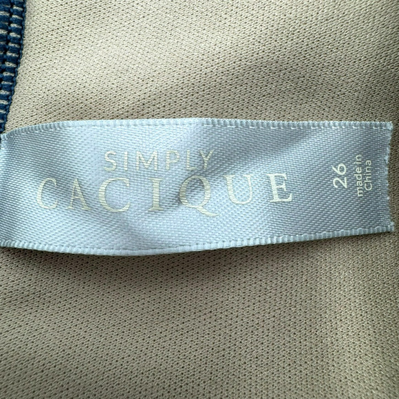 LANE BRYANT CACIQUE size 26 Blue Swim Bra Tankini‎ Top Wireless Padded Faux Wrap - Picture 3 of 6